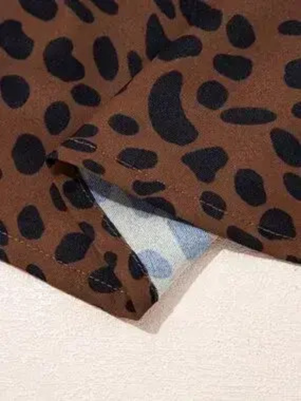 Leopard Print Ruffled Puff Sleeve Blouse - Picture 7 of 8